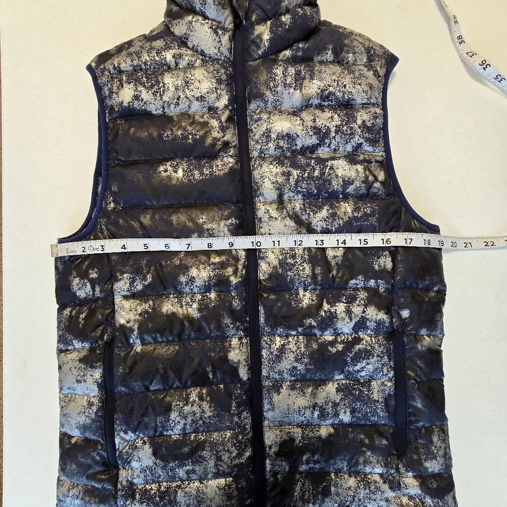 OROBOS Women's Down Puffer Vest Navy Silver Black Small Outdoor - Picture 4 of 12